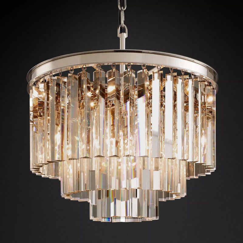 1920S Odeon Crystal Round Chandelier 20" - King Lamps