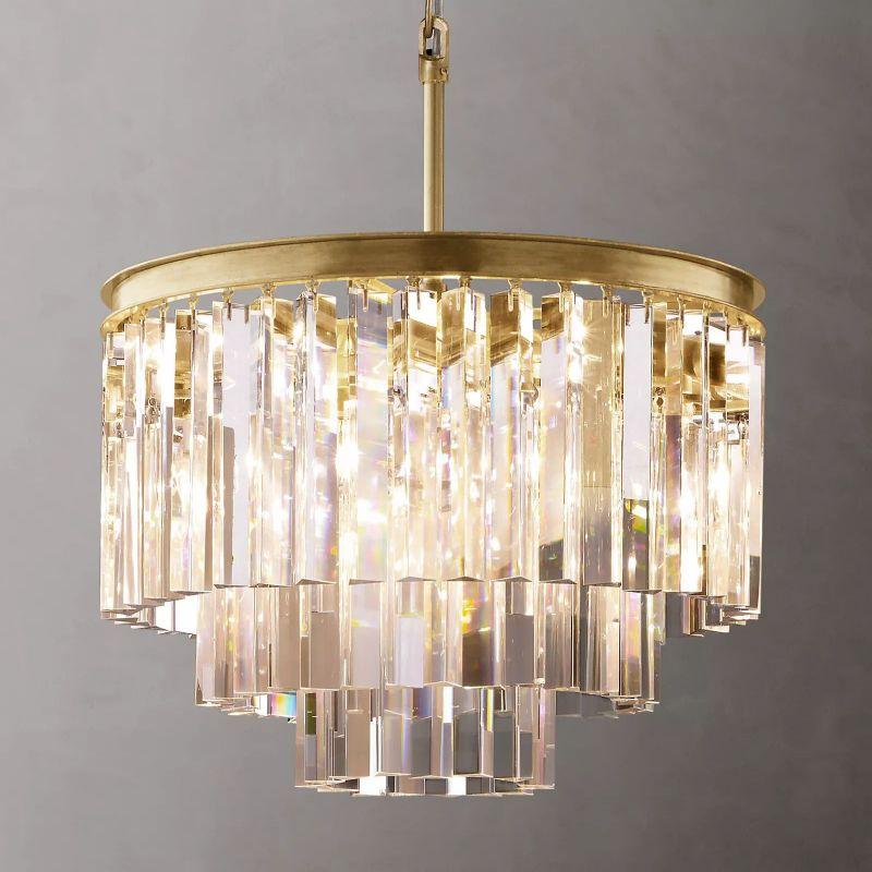 1920S Odeon Crystal Round Chandelier 20" - King Lamps