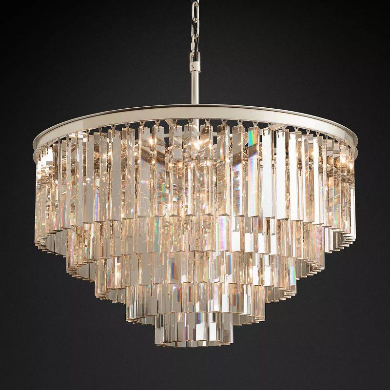 1920S Odeon Crystal Round Chandelier 32" - King Lamps
