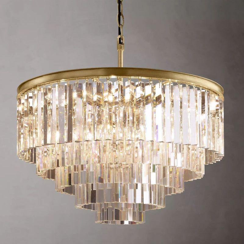 1920S Odeon Crystal Round Chandelier 32" - King Lamps