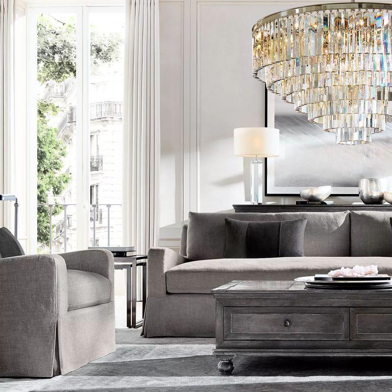 1920S Odeon Crystal Round Chandelier 44" - King Lamps