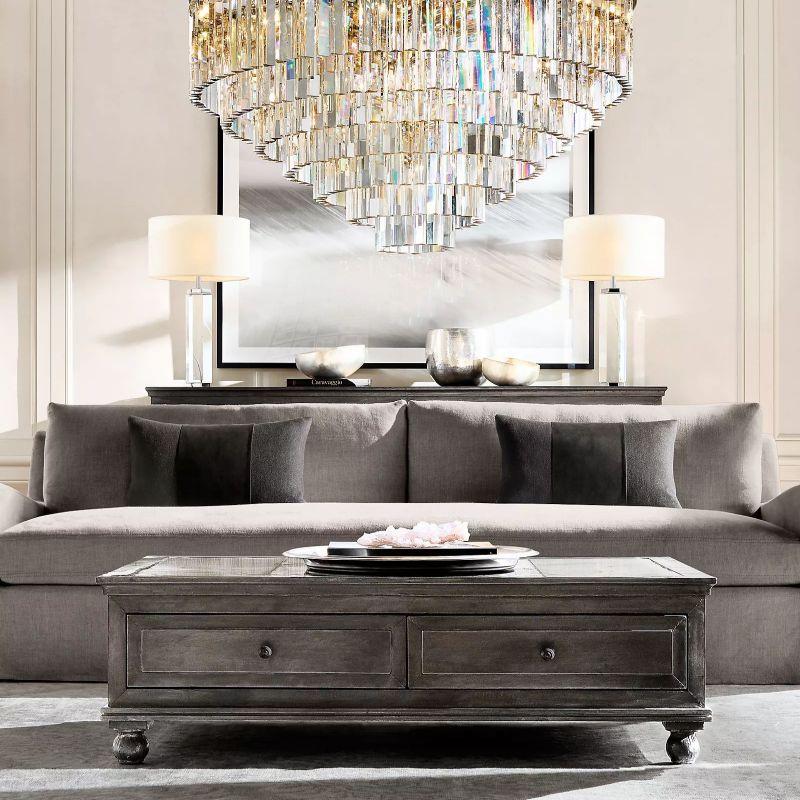 1920S Odeon Crystal Round Chandelier 44" - King Lamps