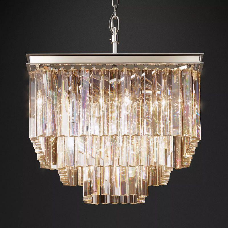 1920S Odeon Crystal Square Chandelier 22" - King Lamps
