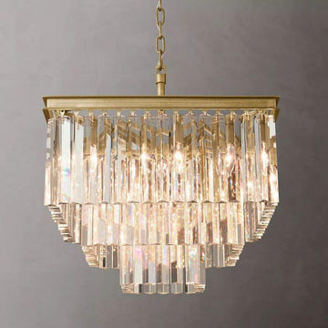 1920S Odeon Crystal Square Chandelier 22" - King Lamps