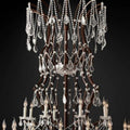 19th C. Rococo Iron & Crystal Round Chandelier 101