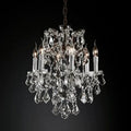 19th C. Rococo Iron & Crystal Round Chandelier 18