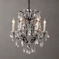 19th C. Rococo Iron & Crystal Round Chandelier 18