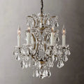 19th C. Rococo Iron & Crystal Round Chandelier 18