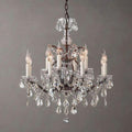 19th C. Rococo Iron & Crystal Round Chandelier 28