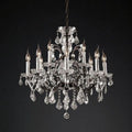 19th C. Rococo Iron & Crystal Round Chandelier 28
