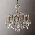 19th C. Rococo Iron & Crystal Round Chandelier 28