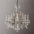 19th C. Rococo Iron & Crystal Round Chandelier 28