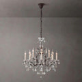 19th C. Rococo Iron & Crystal Round Chandelier 28