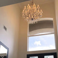 19th C. Rococo Iron & Crystal Round Chandelier 40
