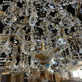 19th C. Rococo Iron & Crystal Round Chandelier 40