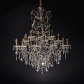 19th C. Rococo Iron & Crystal Round Chandelier 40