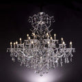 19th C. Rococo Iron & Crystal Round Chandelier 40