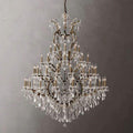 19th C. Rococo Iron & Crystal Round Chandelier 60