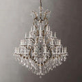 19th C. Rococo Iron & Crystal Round Chandelier 60