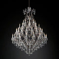 19th C. Rococo Iron & Crystal Round Chandelier 60