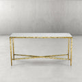 Thaddeus Forged Iron Rectangle Marble Console Table 60