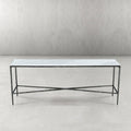 Thaddeus Forged Iron Rectangle Marble Console Table 60