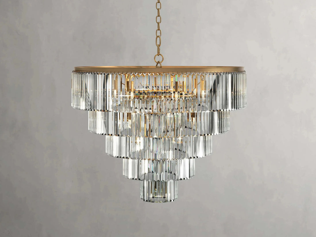 Leyland Tiered Round Crystal Chandelier - King Lamps