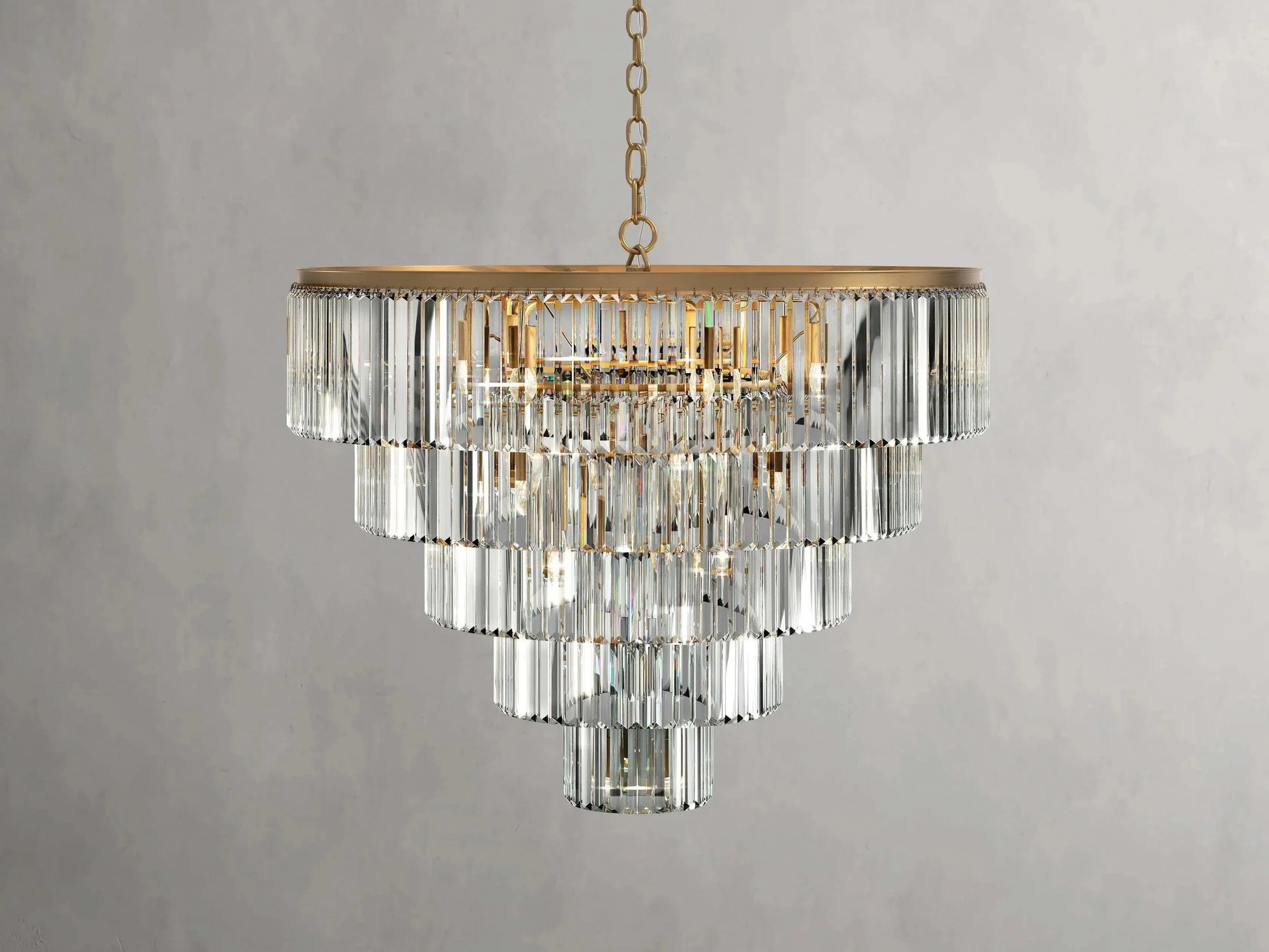 Leyland Tiered Round Crystal Chandelier - King Lamps
