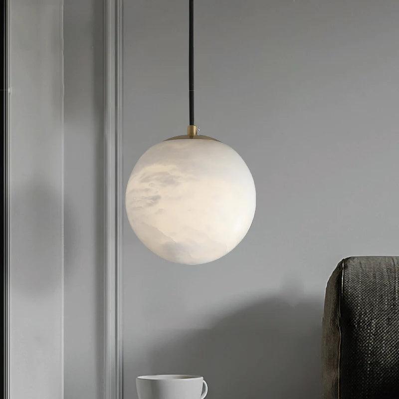 Hansa Alabaster Ball Pendant Light, Island Mini Pendant Light - King Lamps