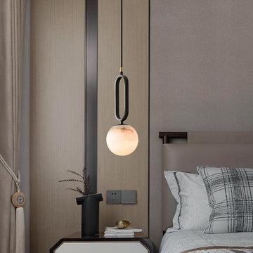 Phoenix Alabaster Sphere Pendant Light, Modern Pendant Lighting - King Lamps