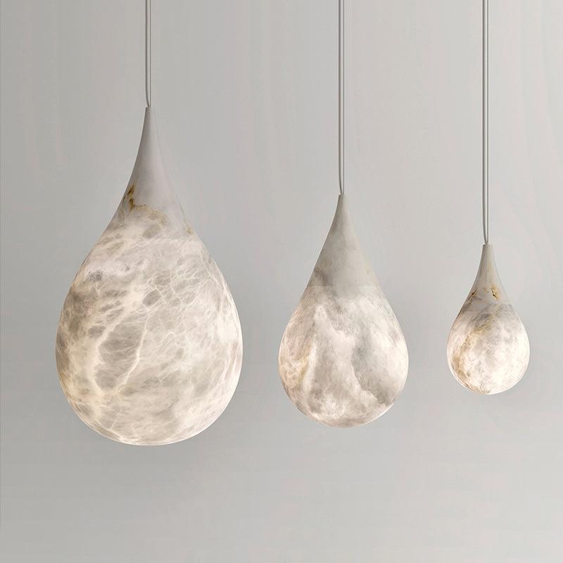 Hailey Alabaster Raindrop Pendant Lighting, Dining Table Pendant - King Lamps
