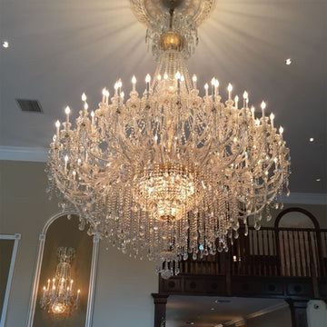 Extra Large Classic Traditional Crystal Chandelier 60/72/90 Lights for Hotel, Showroom, Foyer , Wedding Hall,Coffee Shop - King Lamps
