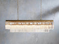 Leyland Tiered Rectangular Crystal Chandelier - King Lamps