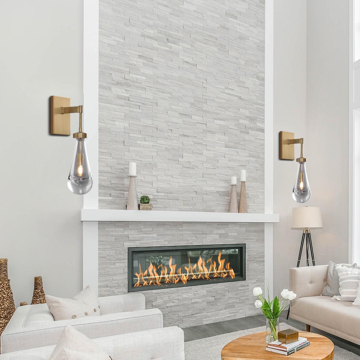 Rain Glass Wall Sconce Rod - King Lamps