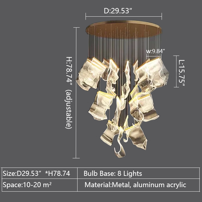 Extra Large Modern Acrylic Chandelier for Staircase/Foyer/Villa/Hall-King Lamps