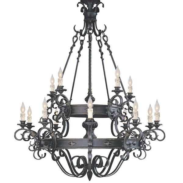 Vintage Iron Simple Candle Art Chandelier for Living Room / Villa / Stairs - King Lamps