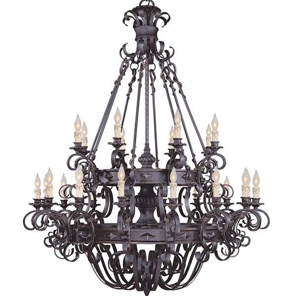 Vintage Iron Simple Candle Art Chandelier for Living Room / Villa / Stairs - King Lamps