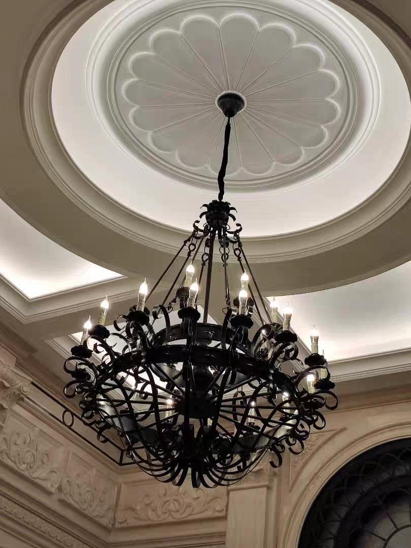 Vintage Iron Simple Candle Art Chandelier for Living Room / Villa / Stairs - King Lamps