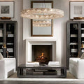 Oversized Modern Ring Pendant Light/Round Crystal Chandelier for Living/Dining Room/Bedroom-King Lamps