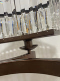 Decorative 6/ 8/ 10/ 12-Light Crystal Ceiling Chandelier Triangular Prism Island Light Fixture Metal Shade for Living Room-King Lamps