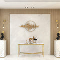 Thaddeus Forged Iron Rectangle Marble Console Table 60