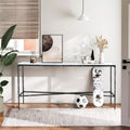 Thaddeus Forged Iron Rectangle Marble Console Table 60