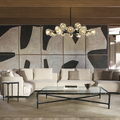 Thaddeus Forged Iron Square Glass Coffee Table - King Lamps