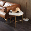 Thaddeus Forged Iron Marble Round Side Table 3 Table Leg 24