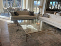 Thaddeus Forged Iron Square Glass Coffee Table - King Lamps