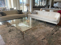 Thaddeus Forged Iron Square Glass Coffee Table - King Lamps