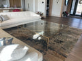 Thaddeus Forged Iron Square Glass Coffee Table - King Lamps