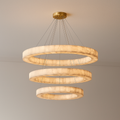 OLYRA 3-TIER ROUND ALABASTER CHANDELIER 39