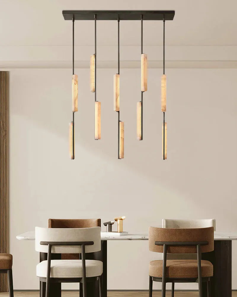 Audubon Alabaster Linear Chandelier 54" - King Lamps