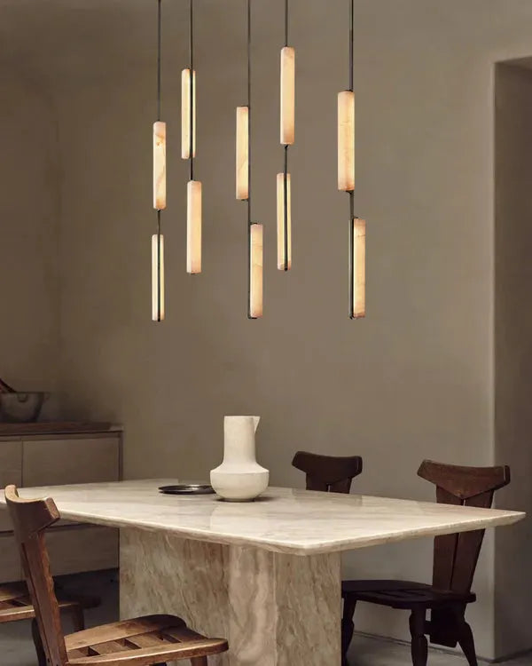 Audubon Alabaster Linear Chandelier 54" - King Lamps